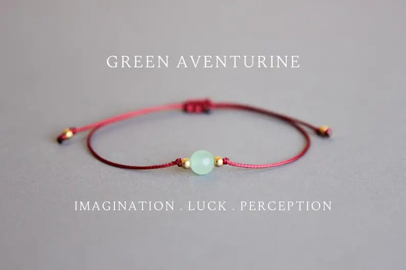 Coordinates Bracelet - Green Aventurine Crystal Optimism Joy Good