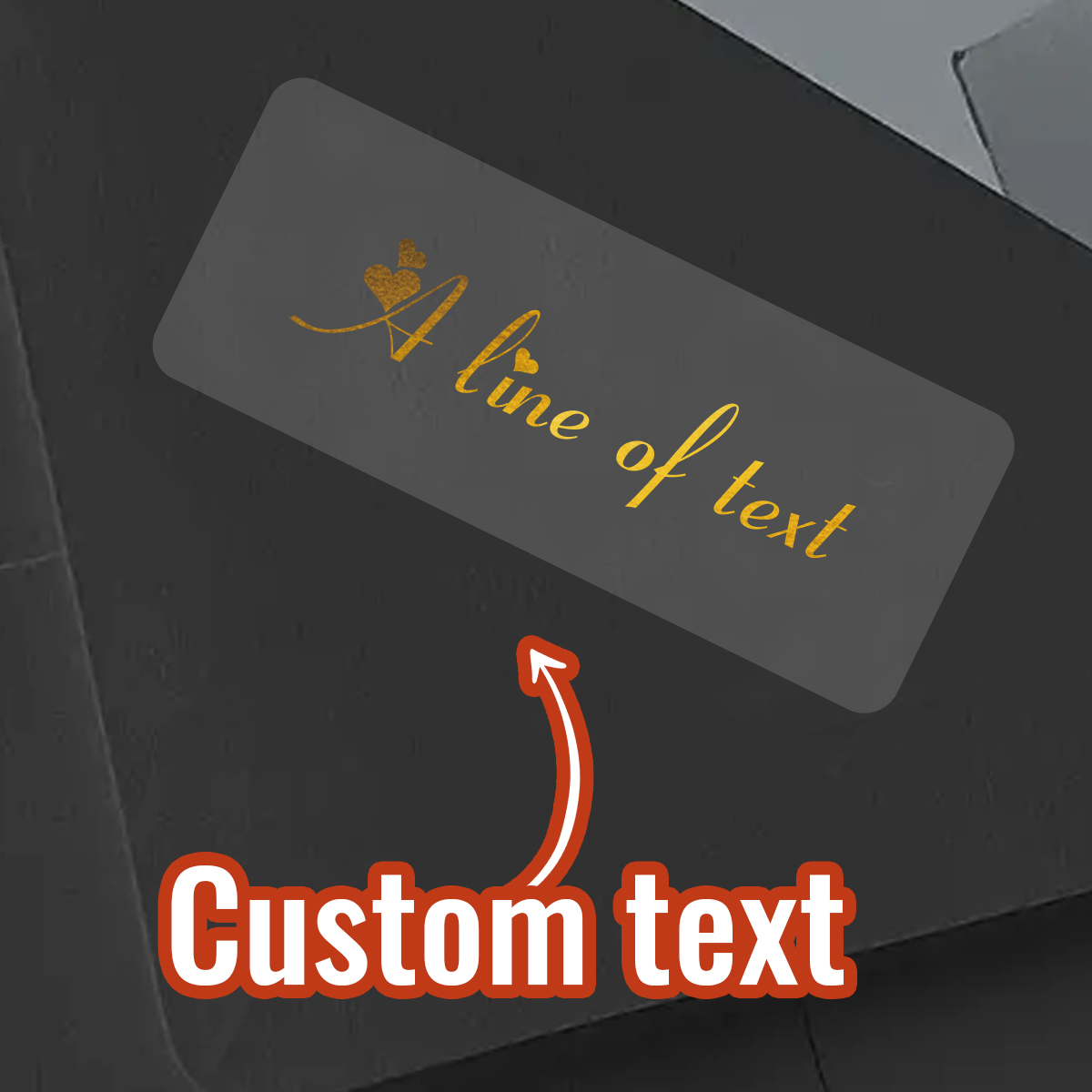 Personalised Candle Label - Custom Text Rectangle Transparent Golden Foil