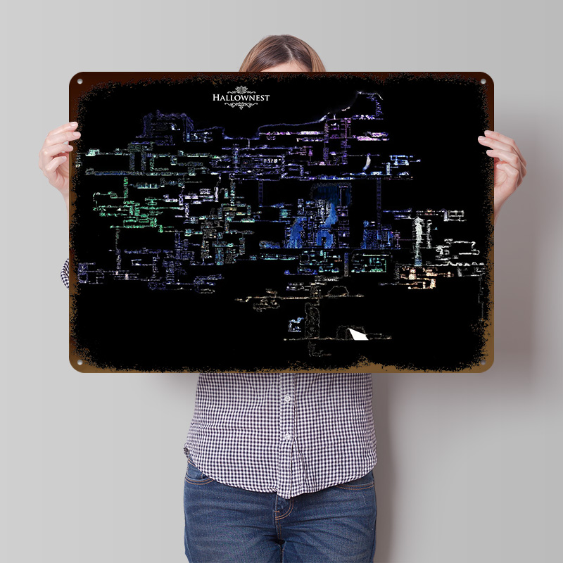 Custom Map Poster - Hollow Knight Hallownest Map Lightly 3D