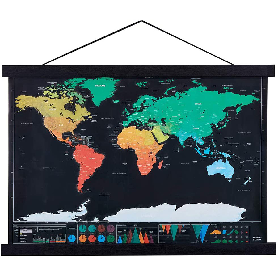 Engraved Wood Frame - 21-60cm Poster Frame Magnetic Black Frame