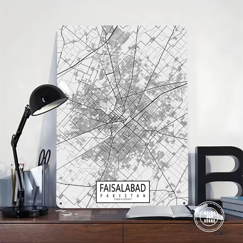Faisalabad City Map Pakistan L - Custom Map Poster review and price