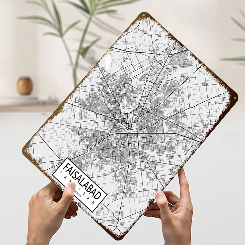 Faisalabad City Map Pakistan L - Custom Map Poster review and price