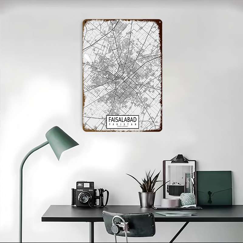 Faisalabad City Map Pakistan L - Custom Map Poster review and price