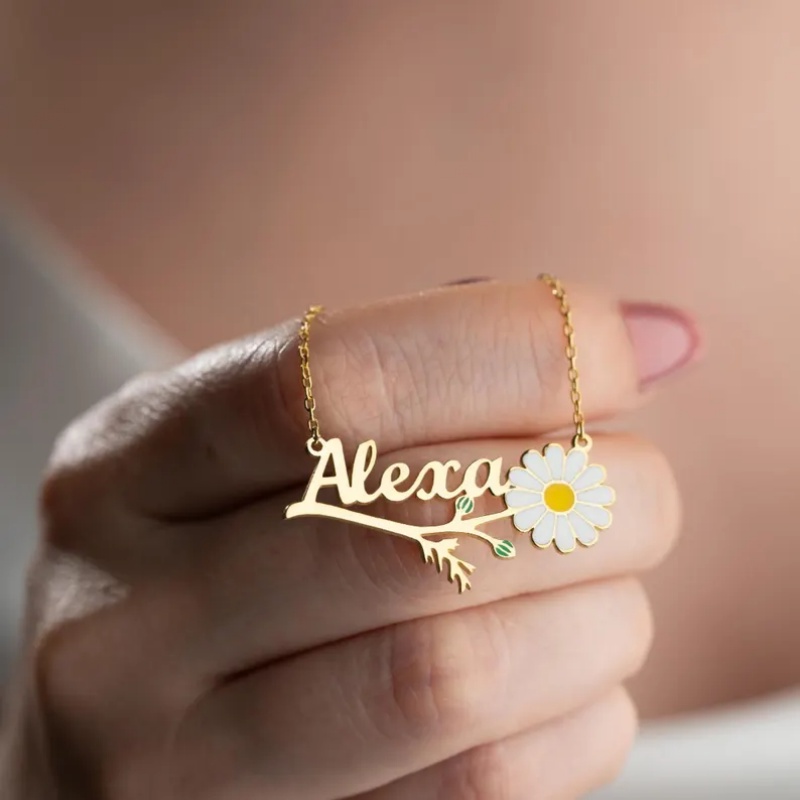 Roro‘s Personalized Colorful E - Birth Flower Necklace review and price