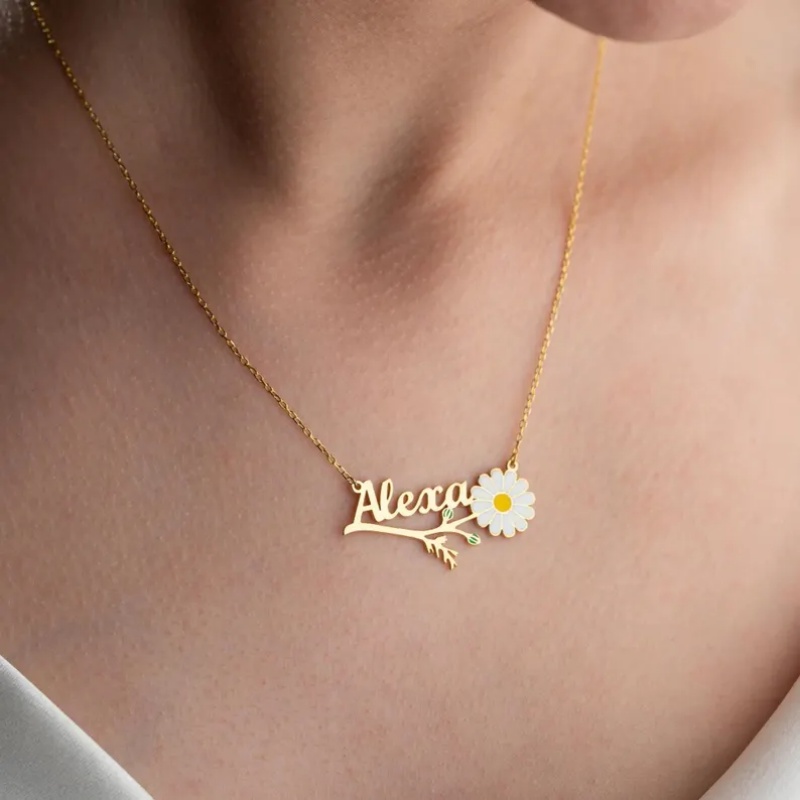 Roro‘s Personalized Colorful E - Birth Flower Necklace review and price