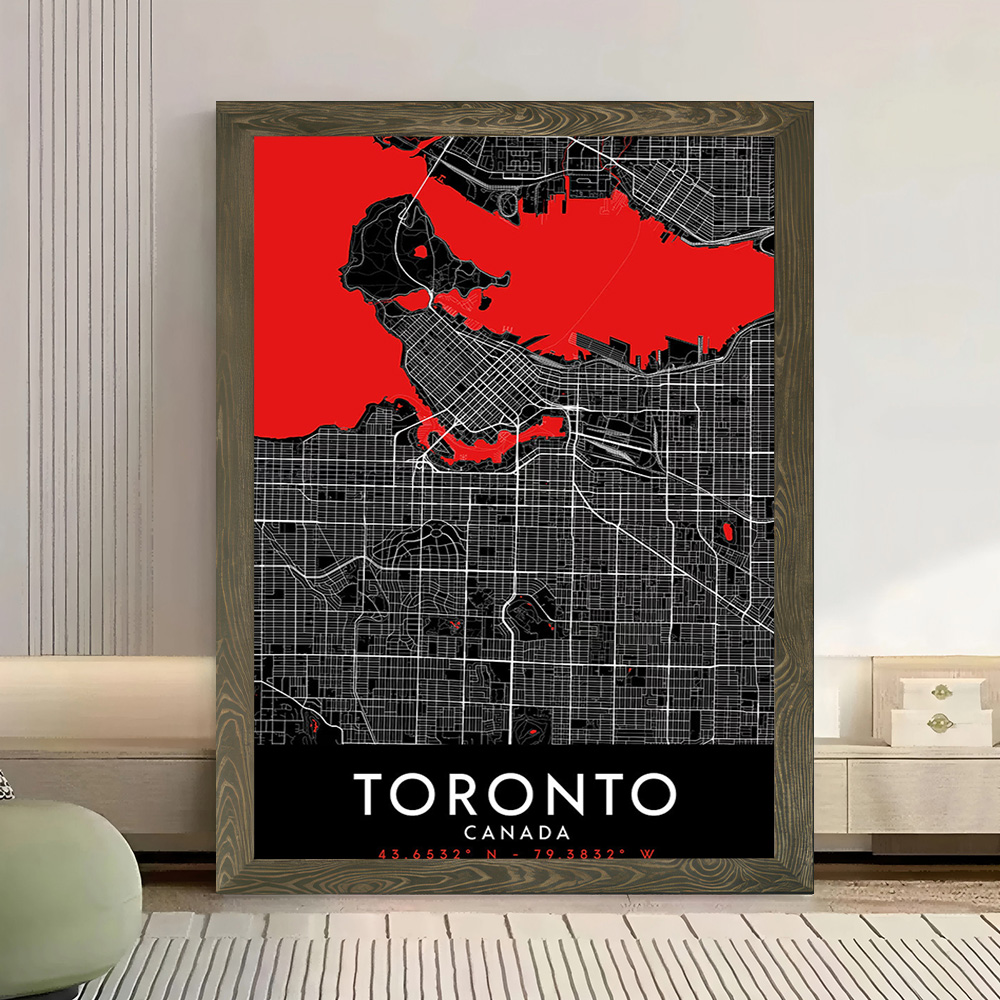 Toronto Dark Map Canvas Wall A - Custom Map Poster review and price