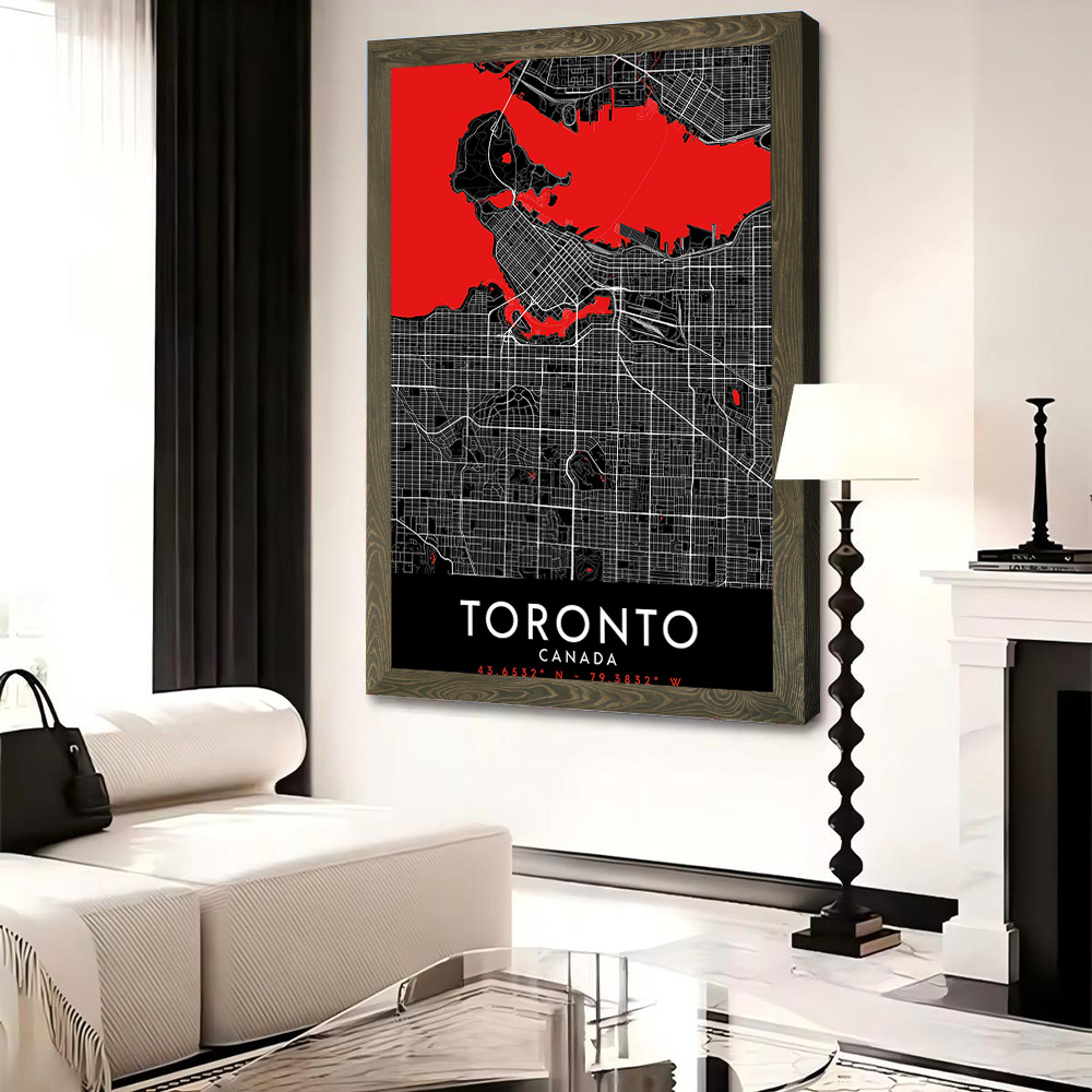 Toronto Dark Map Canvas Wall A - Custom Map Poster review and price