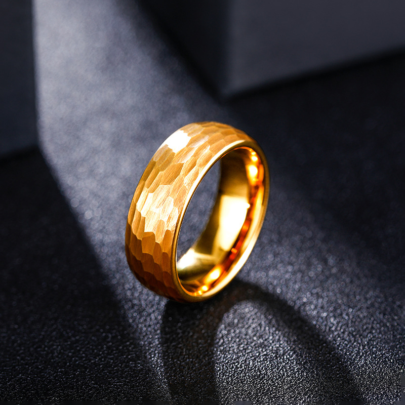 Hammered Multi-faceted Titaniu - Initial Ring Custom review and price