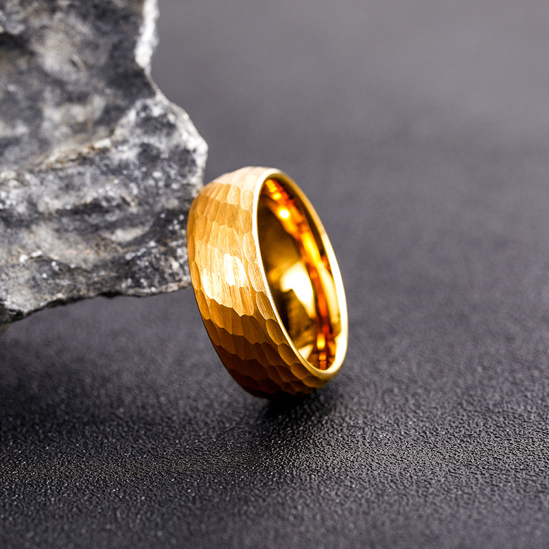 Hammered Multi-faceted Titaniu - Initial Ring Custom review and price