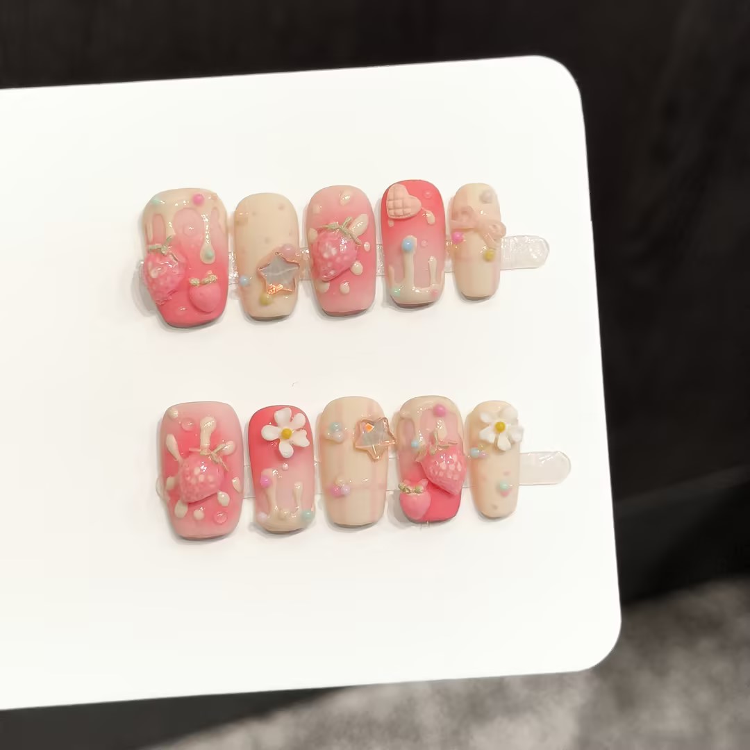 10PCS Square Handmade Press On - Pressed Flower Art review and price