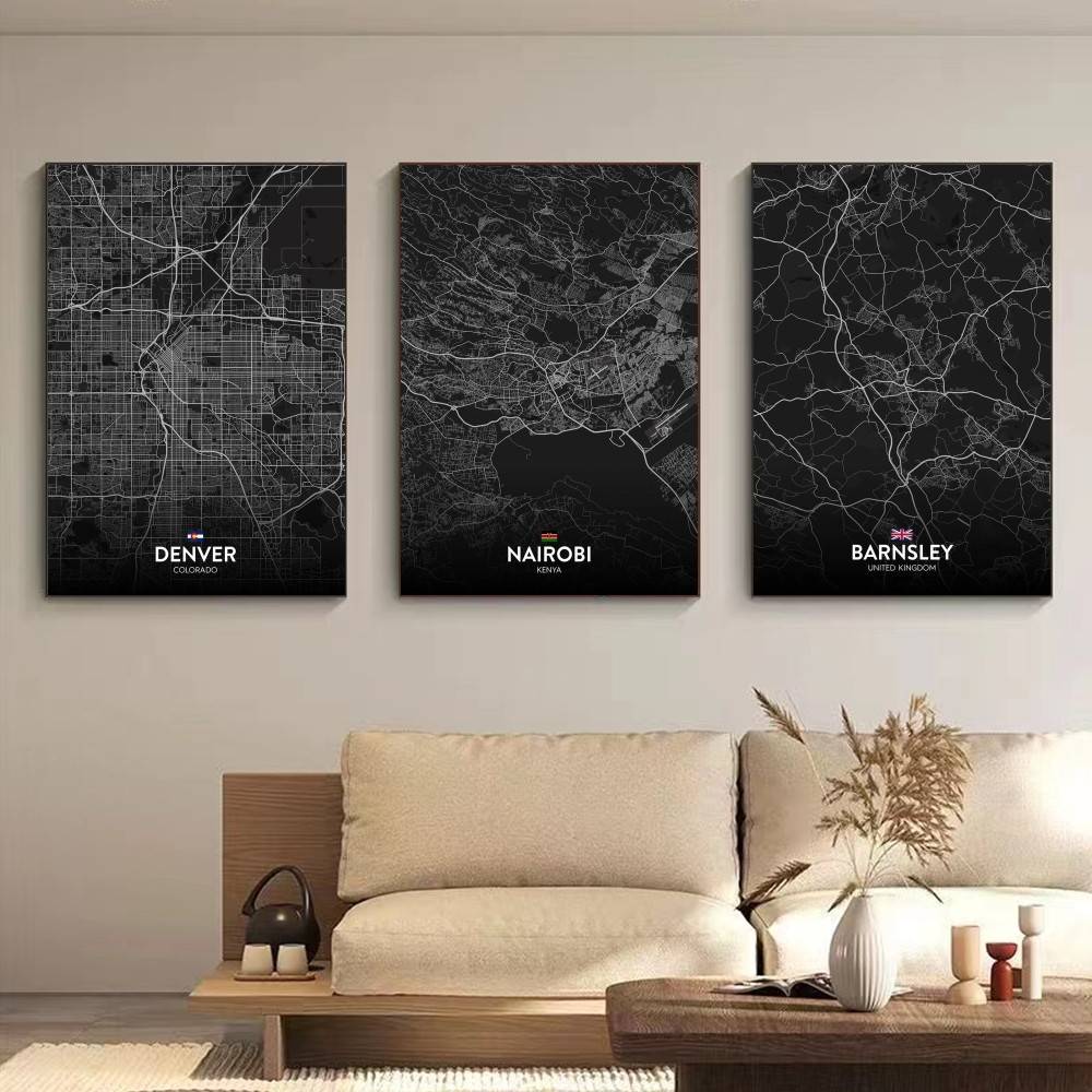 Paris London New York CUSTOM C - Custom Map Poster review and price