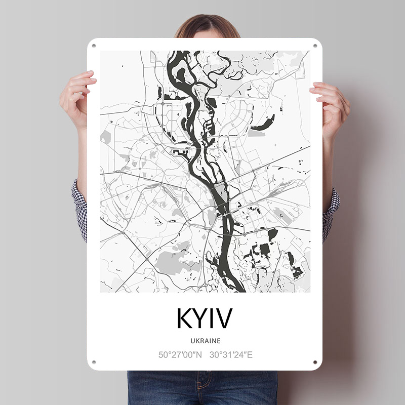 Kyiv City Map Printed Poster C - Custom Map Poster review and price