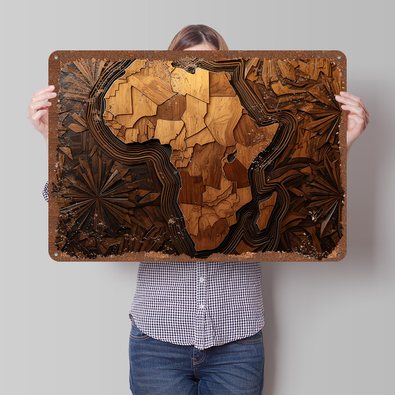 Africa Map Wood Carving Art Pr - Custom Map Poster review and price