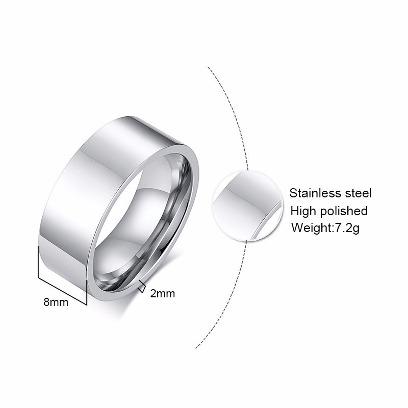 Vnox 8mm Classic Plain Ring fo - Initial Ring Custom review and price