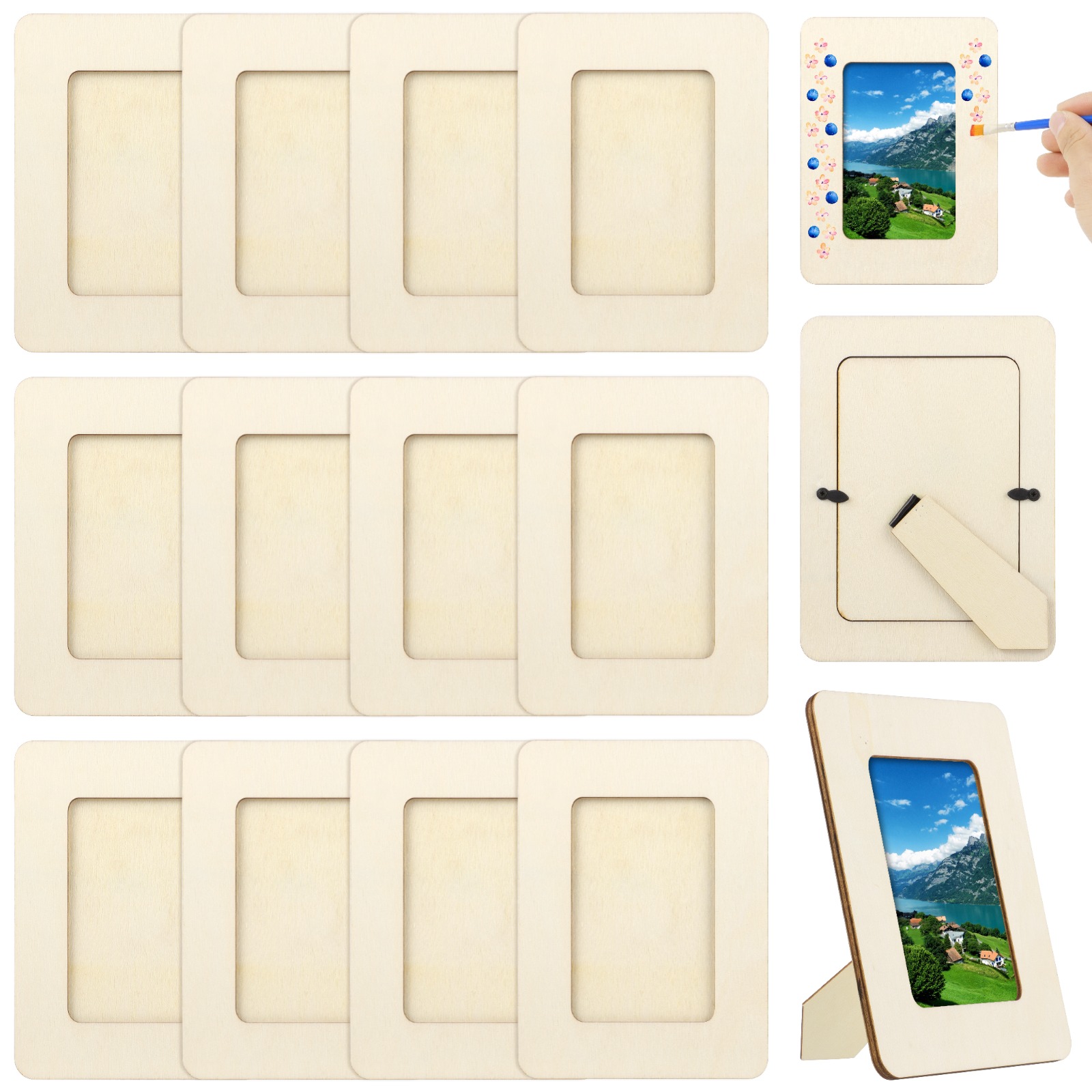 12Pcs/Set Unfinished Wooden Ph - Engraved Wood Frame review and price