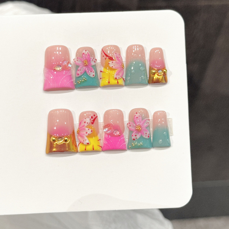 10pcs Ocean Style Fake Nails D - Pressed Flower Art review and price