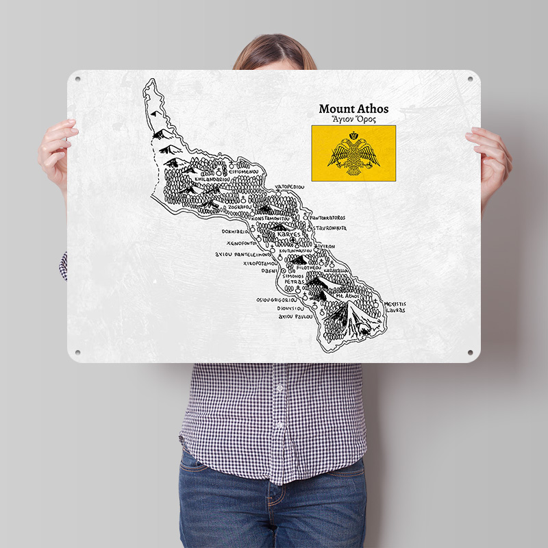 Handdrawn Map of Mount Athos P - Custom Map Poster review and price
