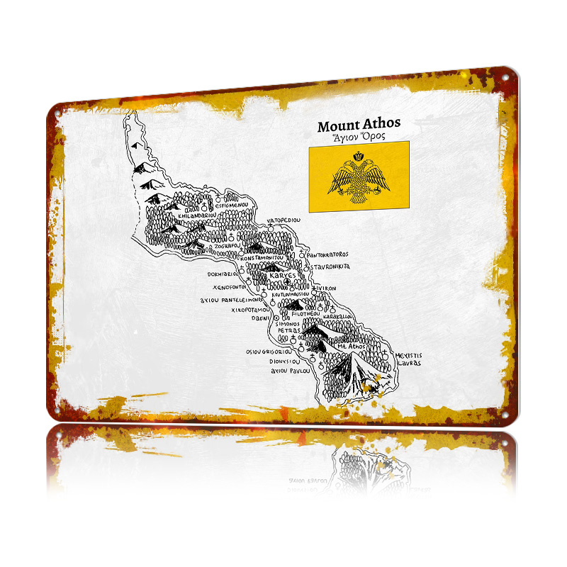 Handdrawn Map of Mount Athos P - Custom Map Poster review and price