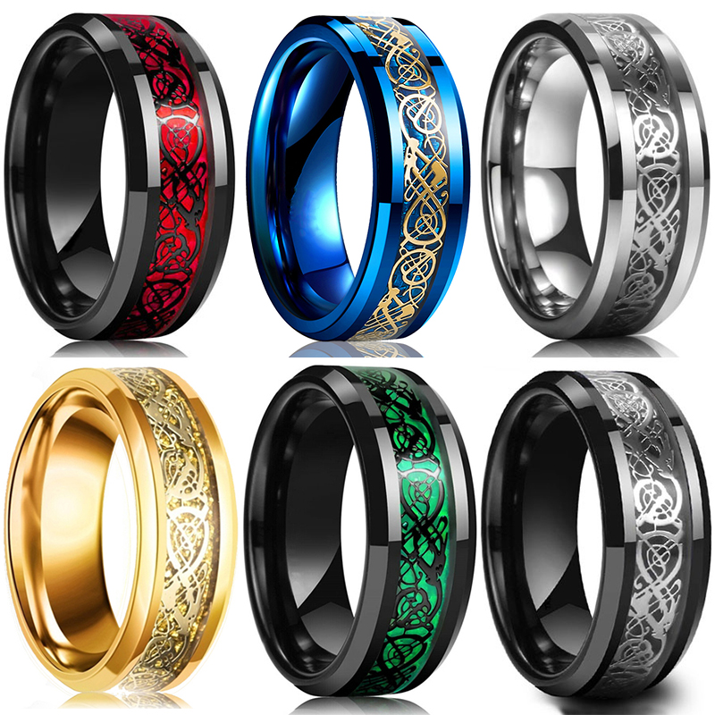 Fashion 8mm Men's Stainless St - Initial Ring Custom review and price