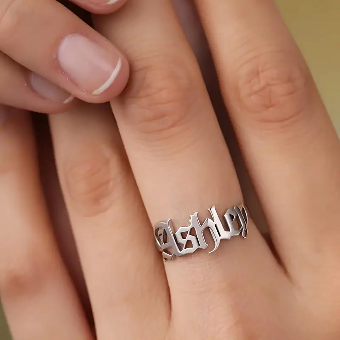 Custom Gold Ring Women Gothic  - Initial Ring Custom review and price