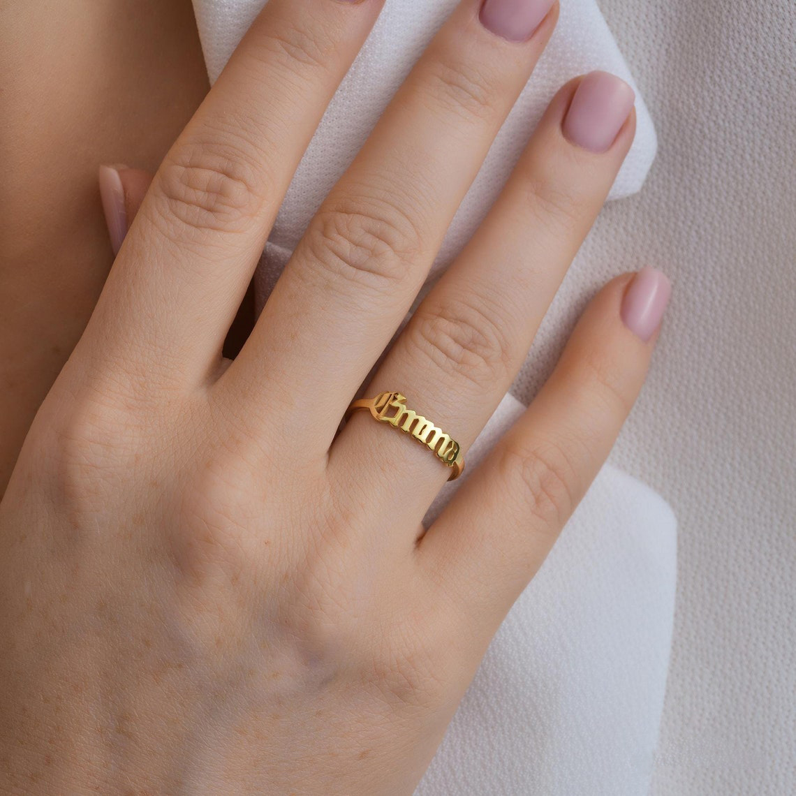 Custom Gold Ring Women Gothic  - Initial Ring Custom review and price