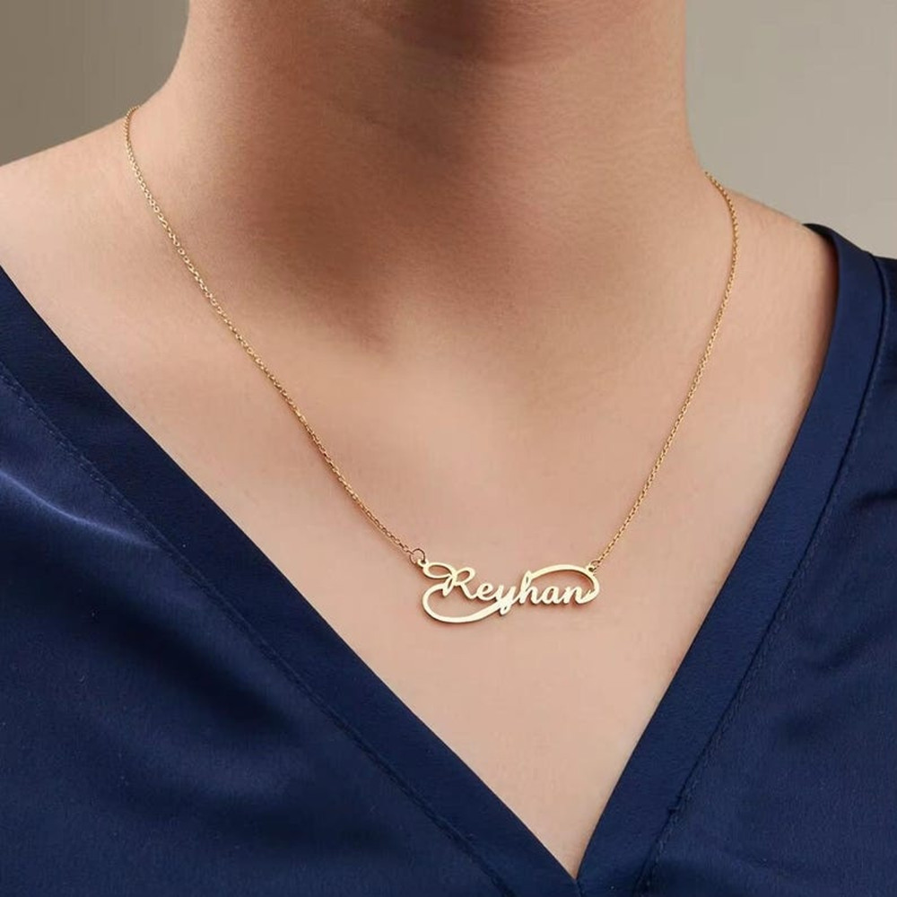 Custom Infinity Name Necklace  - Birth Flower Necklace review and price
