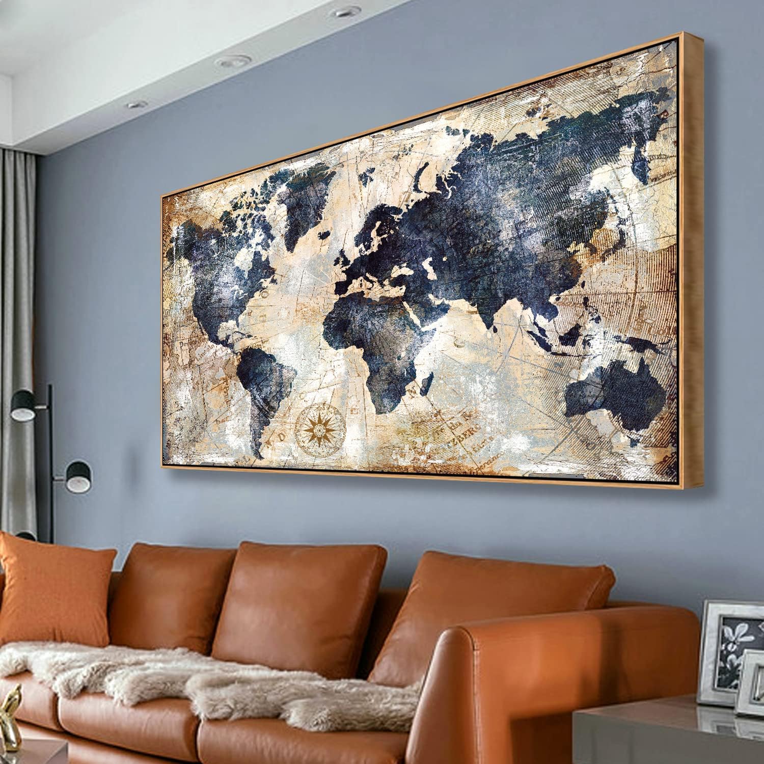 Framed World Map Wall Art Prin - Custom Star Map review and price